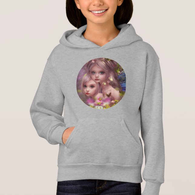 Fairy Sisters Unter den Blume im Wald Hoodie (Vorderseite)