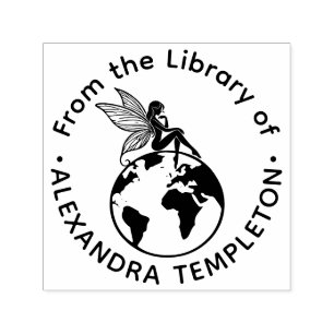 Fairy Sitting on Top World #1 Library Book Name Permastempel