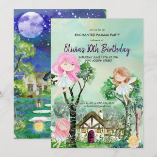 Fairy Slumber Party Pajama Birthday Einladung