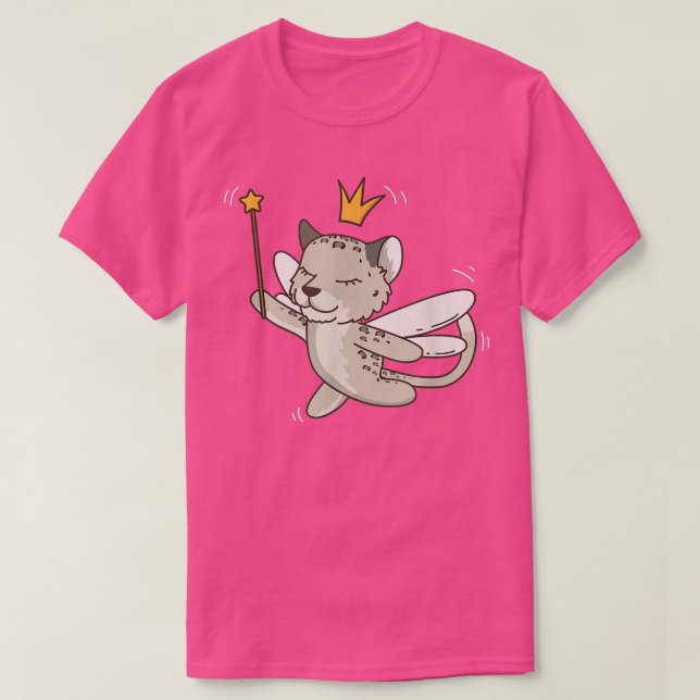 Fairy Snow Leopard Safari Mystical Animal Fairy Lo T-Shirt (Design vorne)