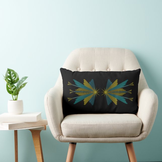 Fairy Stars Black Lumbar Pillow Lendenkissen (Stuhl )