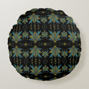 Fairy Stars Black Round Throw Pillow Rundes Kissen