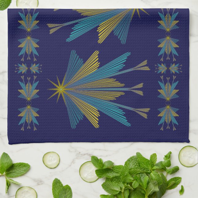 Fairy Stars Navy Kitetücher Geschirrtuch (Gefaltet)