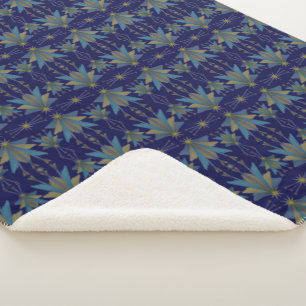 Fairy Stars Navy Sherpa Blanket (3 Größen) Sherpadecke