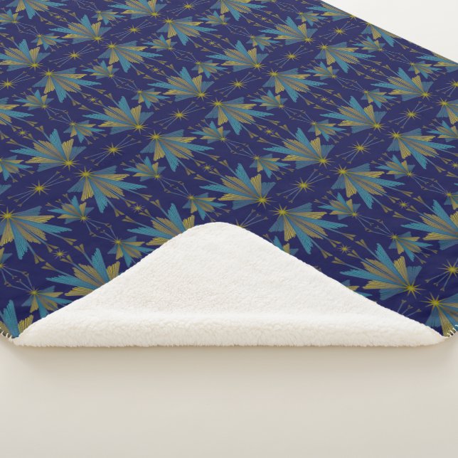 Fairy Stars Navy Sherpa Blanket (3 Größen) Sherpadecke (3/4)