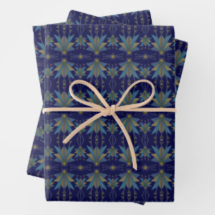Fairy Stars Navy Wrapping Paper Geschenkpapier Set