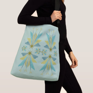 Fairy Stars Pistachio Crossbody Bag (2 Größen) Tragetaschen Mit Langen Trägern