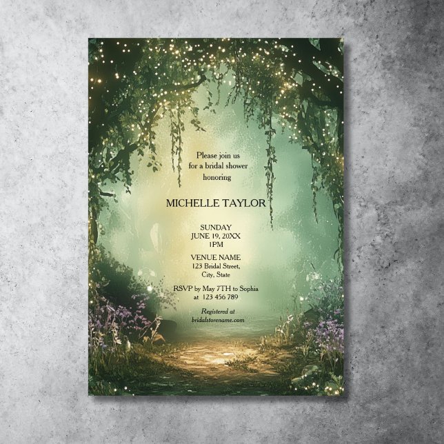Fairy Tale Bezaubernder Wald Elegante Einladung (ENCHANted forest bridal shower invitation)