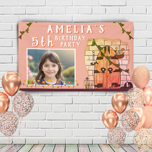 Fairy Tale Burg Blume Geburtstagsparty Foto Banner