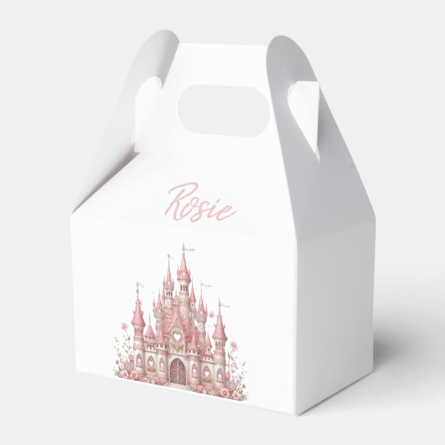 Fairy Tale Burg Girl Pink Personalisiert Gefallen  Geschenkschachtel (Vorderseite)