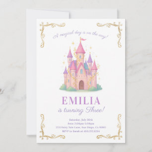 Fairy Tale Castle Anniversaire Fête Invitation