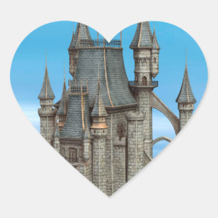 Fairy Tale Castle Herz-Aufkleber