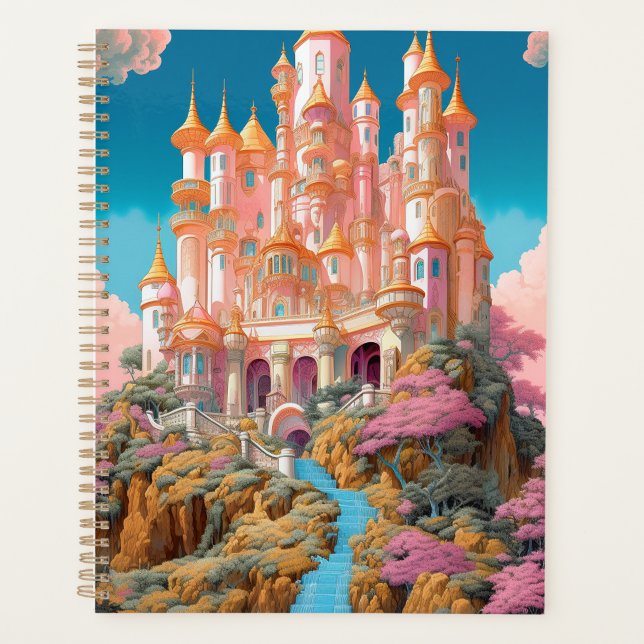 Fairy Tale Castle Rose White Gold Imaginaire Art (Devant)