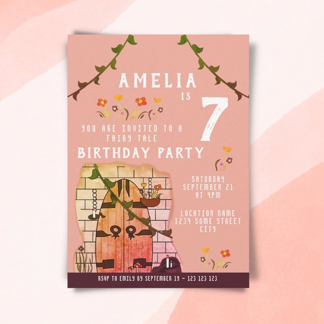 Fairy Tale Door Fairytale Girl Birthday Party Einladung (Von Creator hochgeladen)
