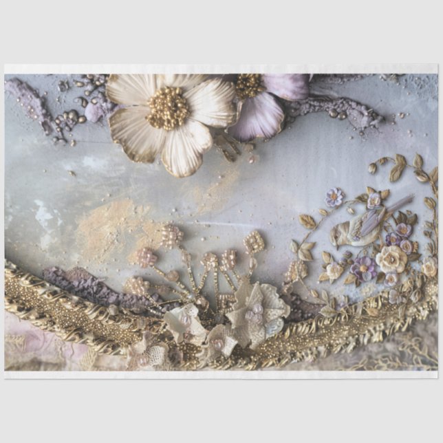 Fairy Tale Fantasia Shabby Chic & Floral Seidenpapier (Vorderseite)