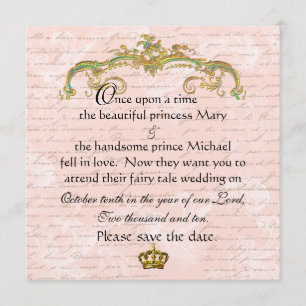 Fairy Tale Französisches Drehbuch Rosa Save the Da Date