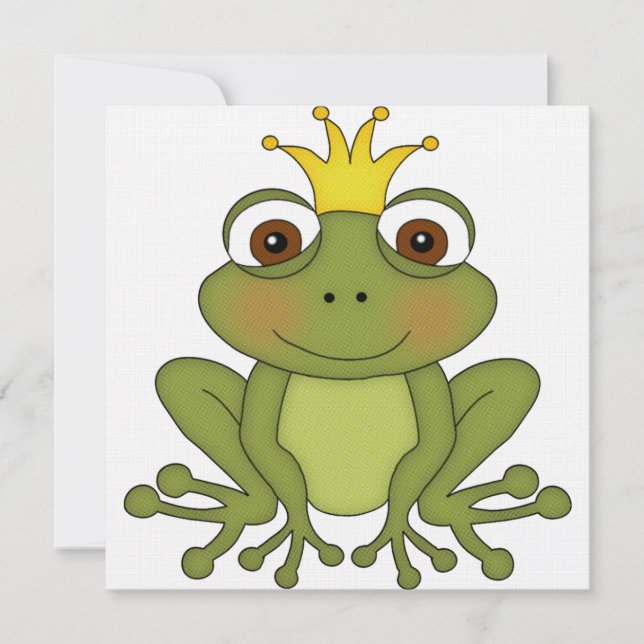Fairy Tale Frog Prinz mit Krone Einladung (Vorderseite)