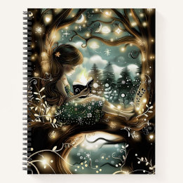 Fairy Tale Girls Reading by Starlight Notizbuch