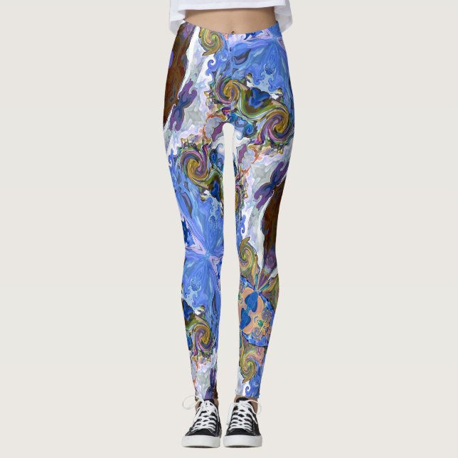 Fairy Tale Hearts Blue Leggings (Vorderseite)
