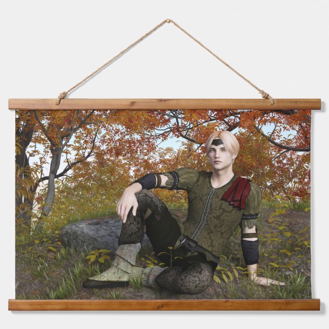 Fairy Tale Prince Wandteppich Mit Holzrahmen (Vorne)