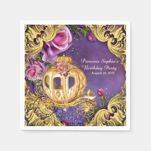 Fairy Tale Princess Birthday Party Serviette (Vorderseite)