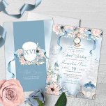 Fairy Tale Princess Cinderella Sweet 16 Geburtstag Einladung<br><div class="desc">Dieses wunderschön elegante Märchen lädt zu einem Aschenputtel ein, mit einer Burg, einem wunderschönen rosa und blauen botanischen Blumenmuster, einem vermissten Glasschleifer und dem Ehrengast in einem wunderschönen Ball Gown. Alle Texte sind vollständig anpassbar und können nach Ihren Wünschen bearbeitet werden. Dieses Design ist mit einer Unzahl von Puppen in...</div>