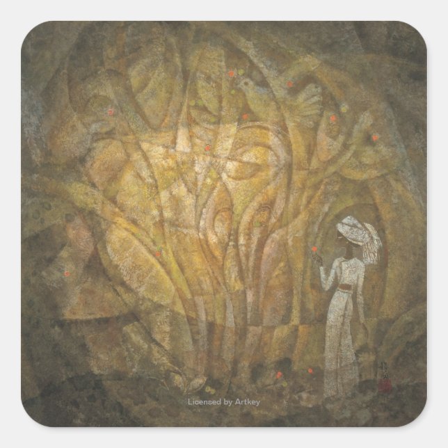Fairy Tale Quadratischer Aufkleber (Vorderseite)