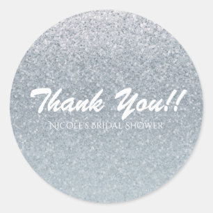 Fairy Tale Silver Glitzer Sparkle Gastgeschenk Gla Runder Aufkleber