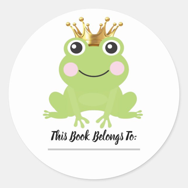 Fairy tale Storybook Frog Prince Personalisiertes  Runder Aufkleber (Vorderseite)