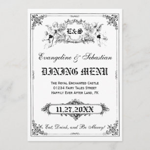 Fairy Tale Storybook Wedding Menu Cards Menükarte