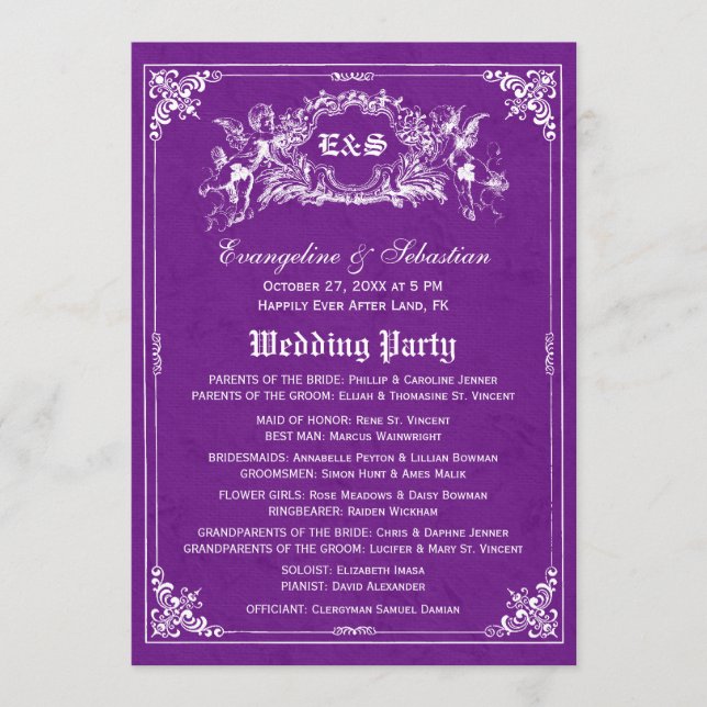 Fairy Tale Storybook Wedding Programs Programm (Vorderseite)