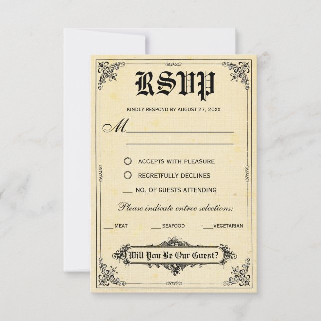 Fairy Tale Storybook Wedding RSVP Cards Karte (Vorderseite)