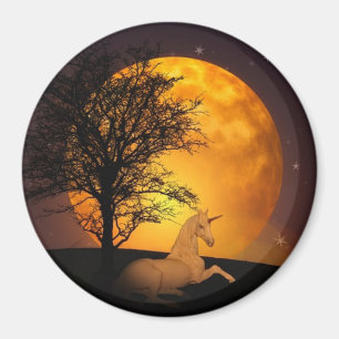 Fairy Tale Unicorn Pleine lune Magnet