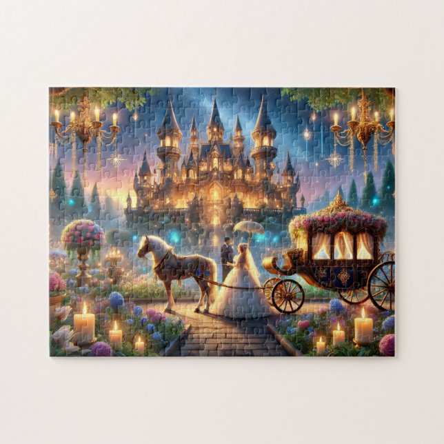 Fairy Tale Wedding Castle Horse-Drawn Carriage (Horizontal)