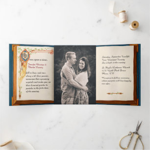 Fairy Tale Wedding Foto Dreifach Gefaltete Einladung