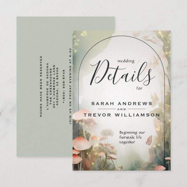 Fairy Tale Woodland Fairycore Romance Begleitkarte (Vorne/Hinten)