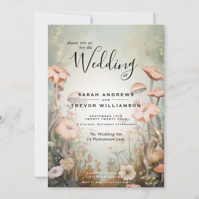 Fairy Tale Woodland Fairycore Romance Einladung (Vorderseite)