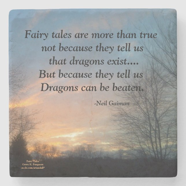 FAIRY TALES SIND MEHR ALS WAHRE SONNENKÜSTE. STEINUNTERSETZER (Vorderseite)