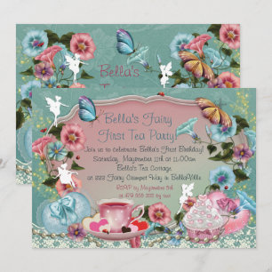 Fairy Tea Party Anniversaire Invitations