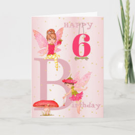 Fairy Theme Girl Pink Gold Kind Persönliches Alter Karte