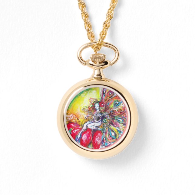 FAIRY TITANIA AUF DER ROTEN BLUME ARMBANDUHR (Vorderseite)