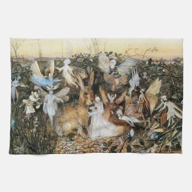 Fairy Twilight von John Anster Fitzgerald Küchentuch (Horizontal)