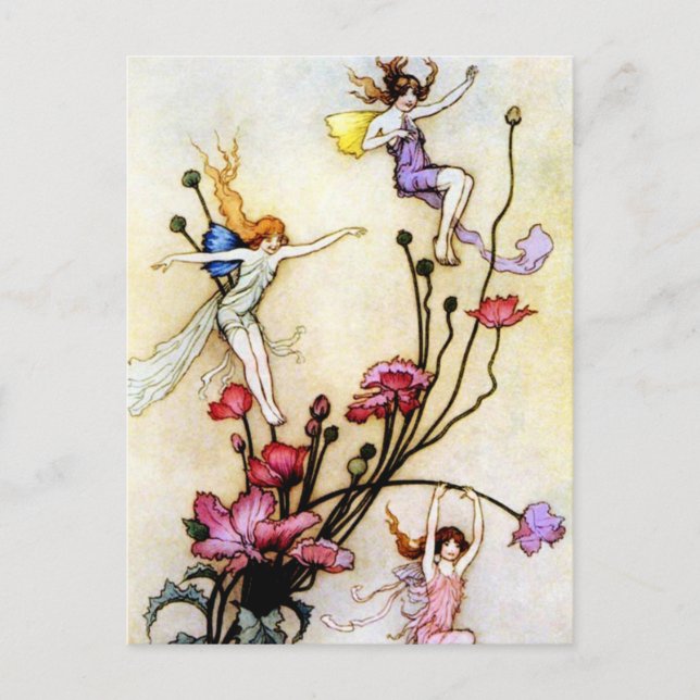 Fairy und Blume Postkarte (Vorderseite)