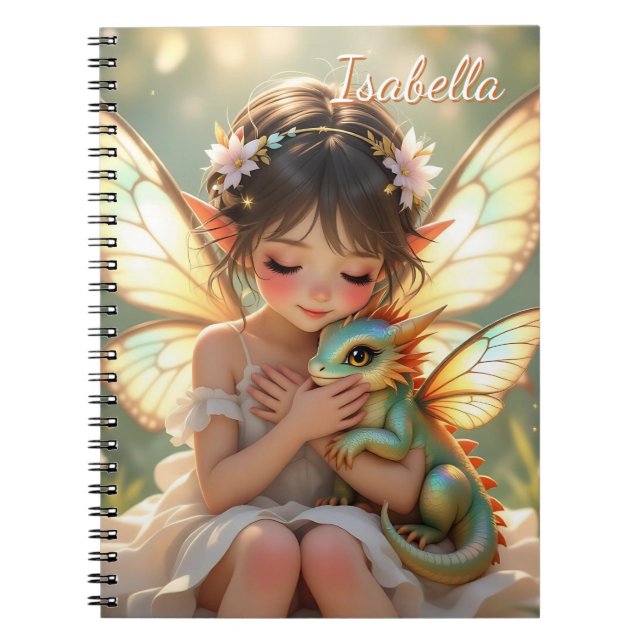Fairy und Drache | Chibi Anime Märchen Notizblock (Vorderseite)