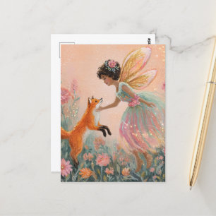 Fairy und ein Rotfuchs Postkarte