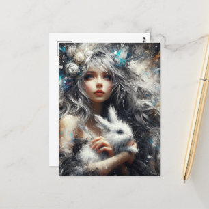 Fairy und ihr Kaninchen Postkarte