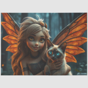 Fairy und ihre Katze Seidenpapier