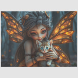 Fairy und ihre Katze Seidenpapier