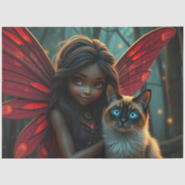 Fairy und ihre Katze Seidenpapier