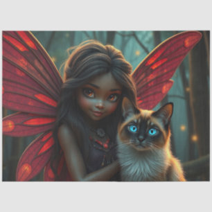 Fairy und ihre Katze Seidenpapier